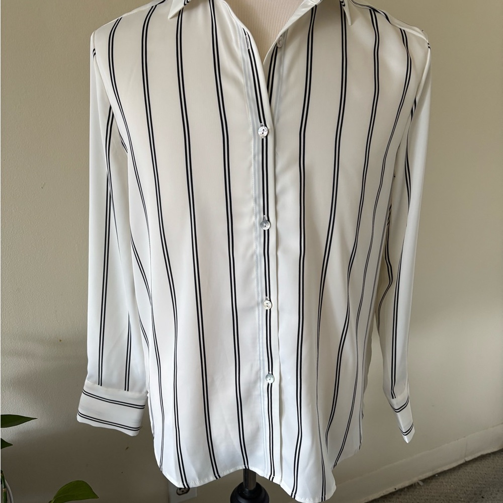 Rachel Zoe Ivory and Black Striped Top